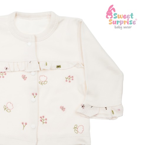 Yenidoğan Fırfırlı Bahar Çiçekleri Zıbın Set 5'li