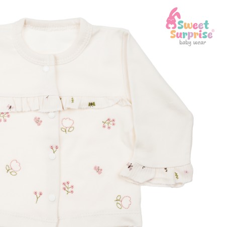 Yenidoğan Fırfırlı Bahar Çiçekleri Zıbın Set 5'li