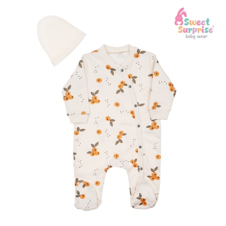 Yenidoğan Organik Tatlı Mandalina Tulum ve Şapka Hastane Çıkışı