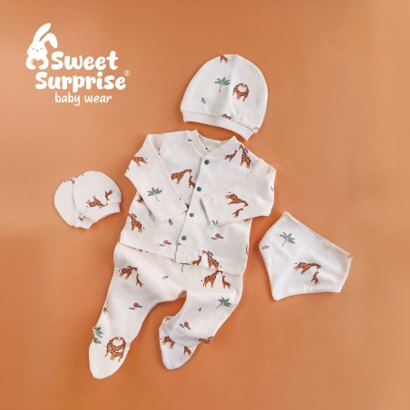 Yenidoğan Minik Zürafa Zıbın Set 5'li