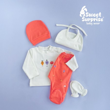 Yenidoğan Tatlı Sebzeler Hastane Çıkış Seti 5'li