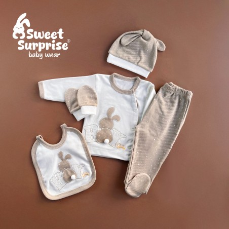 Yenidoğan Havalı Tavşan Zıbın Set 5'li