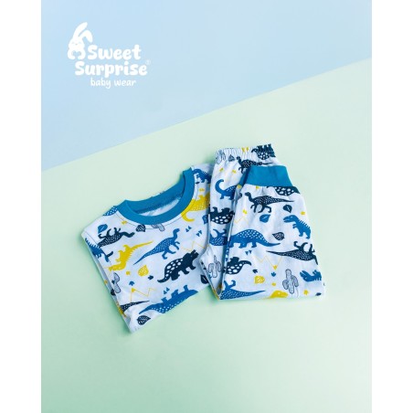 Sevimli Dinozor Mavi 2'li Pijama Takımı