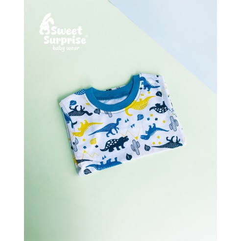 Sevimli Dinozor Mavi 2'li Pijama Takımı