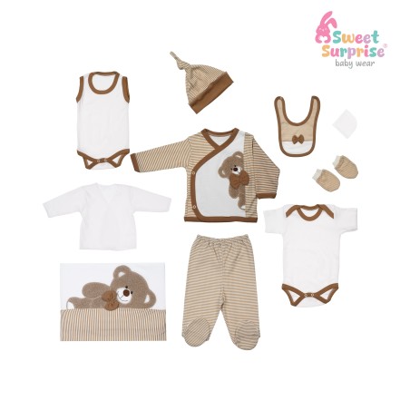 Yenidoğan Sevimli Ayıcık Hastane Çıkış Seti 10'lu