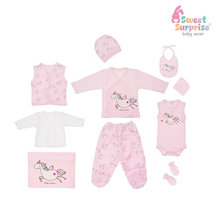 Yenidoğan Mutlu Unicorn Hastane Çıkış Seti 10'lu