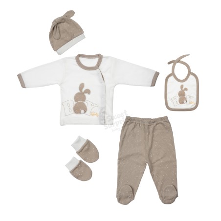 Yenidoğan Havalı Tavşan Zıbın Set 5'li